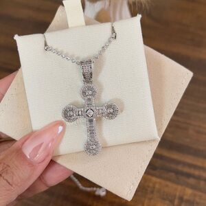 Dazzling Silver Cross Necklace